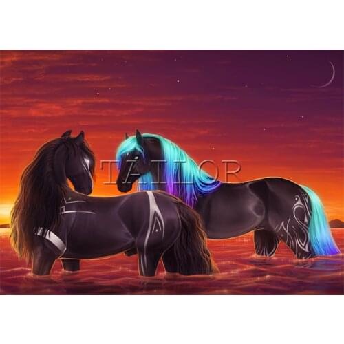 Cuadros full square 5d diamond painting kit set complet embroidery Cross stitch mosaic dirll drawing animal horse unicorn art 12