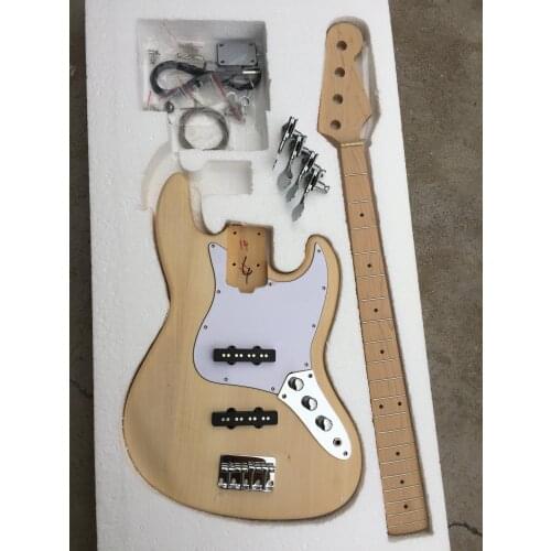 DIY 4 String JB Bass Guitar kit with Basswood Body and Maple Neck and Fingerboard