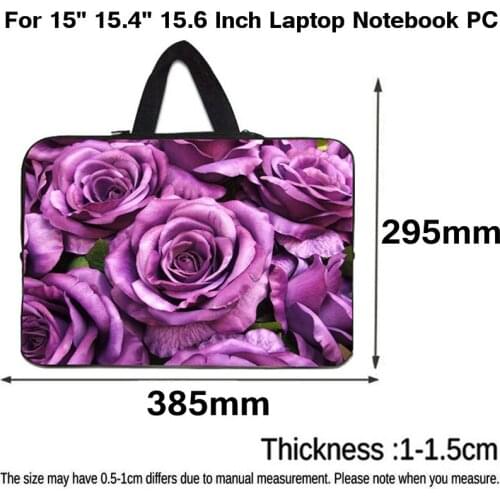 Pretty Blooming Roses Prints Women Sleeve Laptop Bag 15.6" 15" 15.4" Neoprene Pouch For Huawei Honor MagicBook 15 Notebook Case