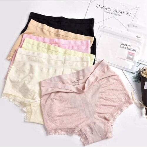 Attractive Solid Color Seamless Women Underwear Women Sexy Boyshorts Cotton Panties Intimates Briefs Knickers