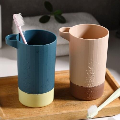 Simple Creative Removable Couples Washing Mouth Cups Home Bathroom Hotel Plastic Toothbrush Holder Storage Cup Accessories