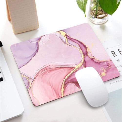 Drop shipping Pink Marble Pattern Small Mouse Pad Gaming Accessories Notebook Keyboard Pad Desk Mat Desktop MousePads for LOL