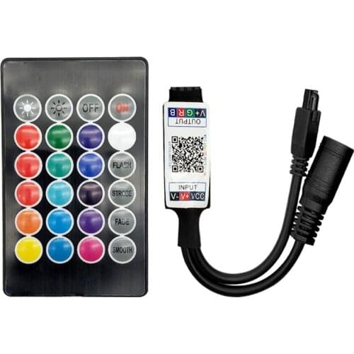 24key IR Remote Control Bluetooth-compatible Rgb Led Controller 12v App Smart RGB Bluetooth Controller for Led Strip Tape Lights