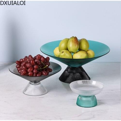 Modern minimalist creative stained glass fruit dish home dining table living room desktop coffee table fruit storage decoration
