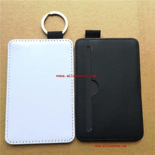 Sublimation leather blank keychains bus bank card cover key ring hot transfer printing consumables 11cm*7cm 20pcs/lot
