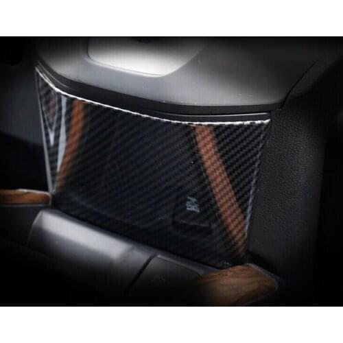 TOMEFON 1Piece For HONDA CRV CR-V 2017 2018 ABS Chrome Carbon Fiber Paint Middle Console Gear Shift Knob Under Below Panel Cover