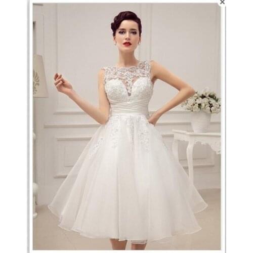 2020 round neck foreign trade short skirt Lace Sexy Big backless Bridal Evening Dress