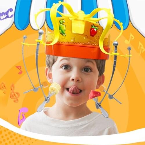 Rotating Crown Food Hat Family Party Funny Tricky Game Toy Happy Atmosphere Maker Top Birthday Gift for Children