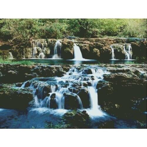 Needlework,DIY Fashion Cross stitch,For Embroidery kits,Mountains rivers Waterfall water Art Cross-Stitching handmade scenic