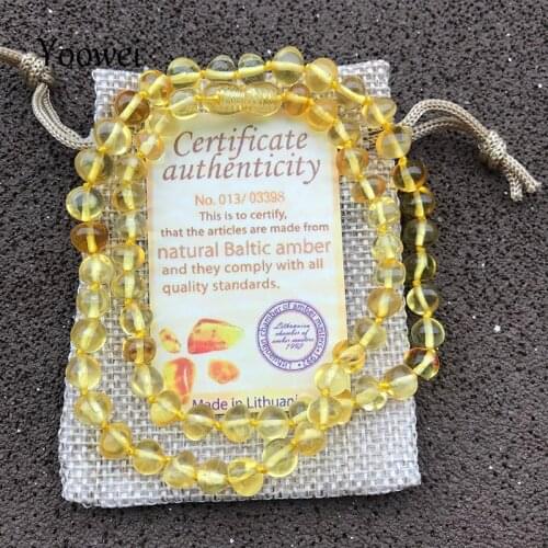 Yoowei 45cm 10g Amber Necklace for Adult Big 6mm--7mm Beads Baltic Amber Wholesale Not Round New Women Jewelry Gift for Birthday