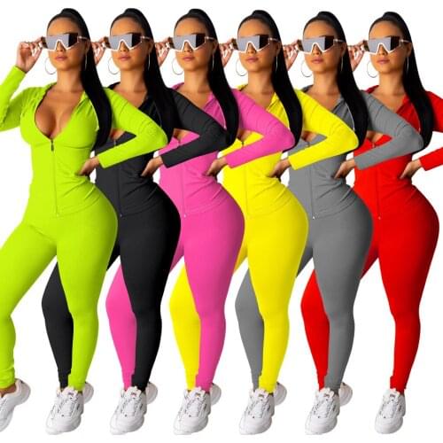 Ladies Sport Wear Sports Set Womens Autumn Set Long Sleeve Sweatshirt + Long Pant 2Pcs Long Sleeve Jumpsuits Running and Jogging