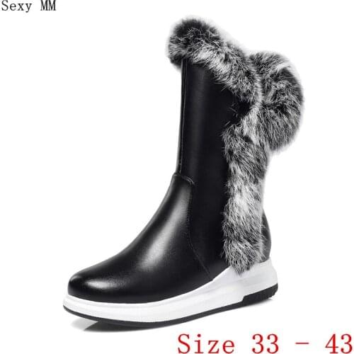 Spring Autumn Winter Woman Flat Mid Calf Chelsea Boots Women Flats Casual Shoes Short Boots Plus Size 33 - 40 41 42 43