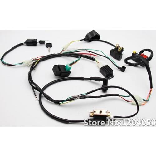 Complete Electric Start Engine Wiring Harness Loom For 50cc 70cc 90cc 110cc 125cc Quad Bike ATV Buggy