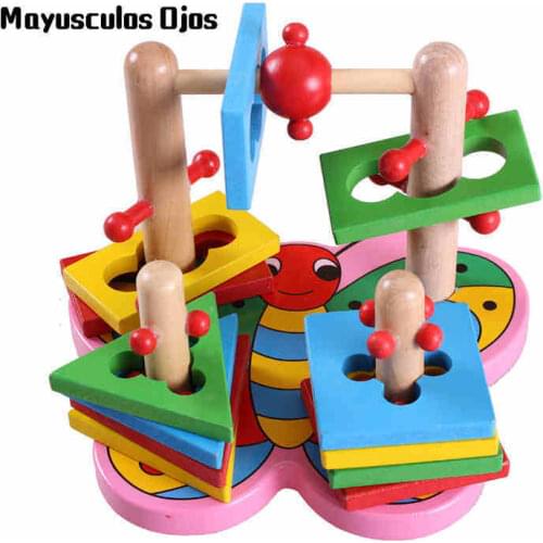 1PC Childrens Sets Blocks Blocks Wooden Wisdom Disk Baby Shape Recognition Pairing Educational Toys 0-3 Years Old