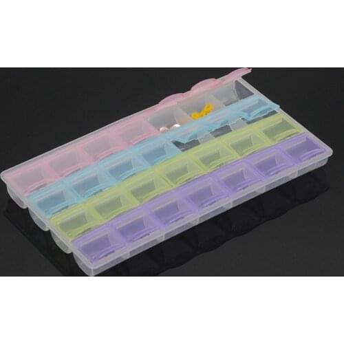 1Pcs Orthodontic Parts Case Box 28 Slots Large Container Individual Caps For Dental Clinic