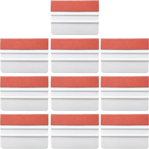 10PCS White Vinyl Felt Squeegee Scraper Car Foil Film Wrap Window Tint Tool Home Cleaning Car Sticker Cover Accessories 10A51