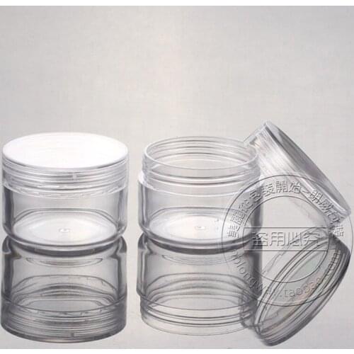 100PCS/LOT-15G Cream Jar,Clear Plastic Cosmetic Eye Shadow Cream Canister,Flat Angle Screw Caps,Empty Sample Nail Art Box