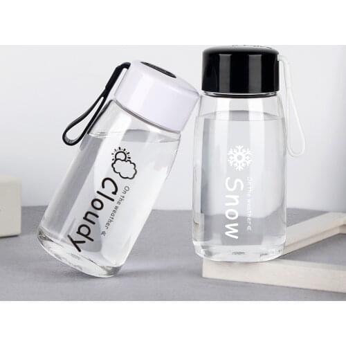 380ml Creative Simple Plastic Water Bottle With Rope Loop Plastic Cup Portable Sealed Leakproof Eco-Friendly Water Bottle