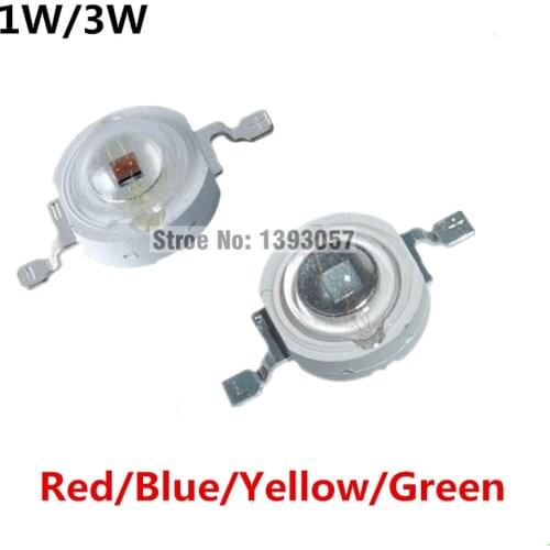 50Pcs 1W 3W High Power LED Bulb Red/Deep Red/Green/Blue/Yellow/ Light Taiwan Epistar Chip For DIY Spotlight Downlight
