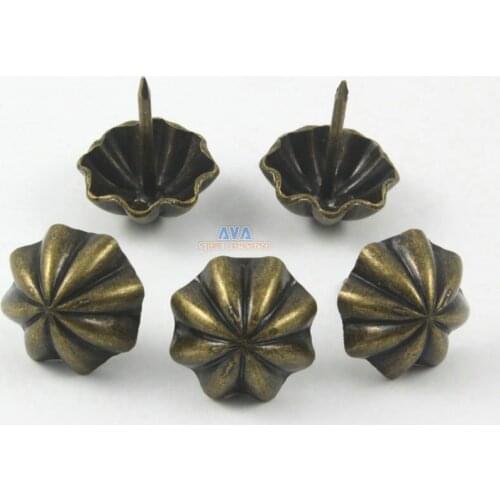 50 Pieces Antique Brass Umbrella Shape Upholstery Tacks Nails 20x23mm