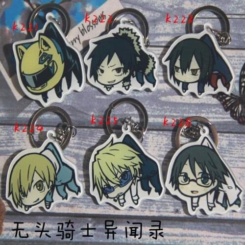 Anime Durarara!! DRRR!! Figure Acrylic Keychain Keyring Charm Pendant Mikado Ryugamine Masaomi Kida Celty Sturluson Cosplay Gift