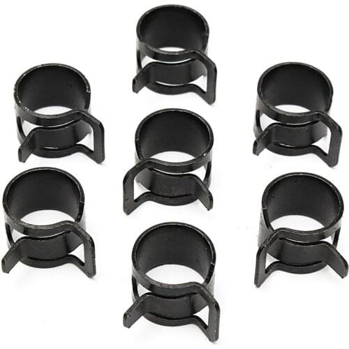 Free shipping 50pcs Hose Clamps Fuel Hose Line Water Pipe Clamp Hoops Air Tube Fastener Spring Clips M6-32mm