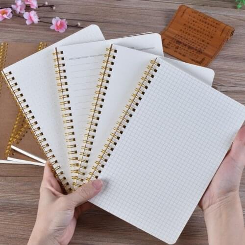 B5 Spiral Notebook 50 Sheets Kraft Paper Cover Dot Blank Gird Line Inner Page Notebook Journal Diary Notepad Drawing Sketchbook