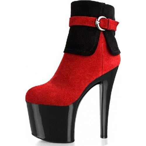 20cm Thin Heels High-Heeled Shoes Ultra High Platform Boots Paint Evening Shoes Plolicy Womens Shoes 8 Inch Sexy Ankle Boots