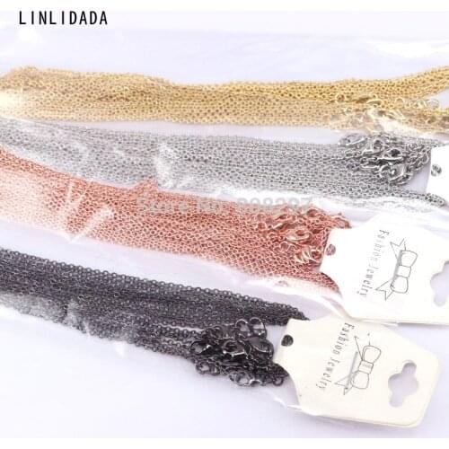 20Pcs Mix Color High Quality Chain Metal Lobster Clasp Necklace Chains Fashion Jewelry