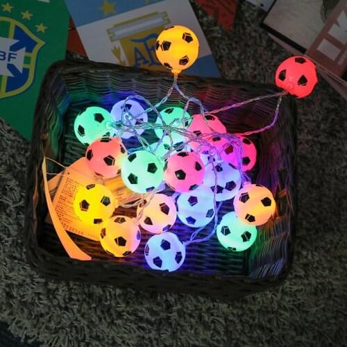 Football String Light DIY Garland Fairy Lamp String Creative Fans Supplies World Cup Lamp for Home Christmas Party Decor Lamp