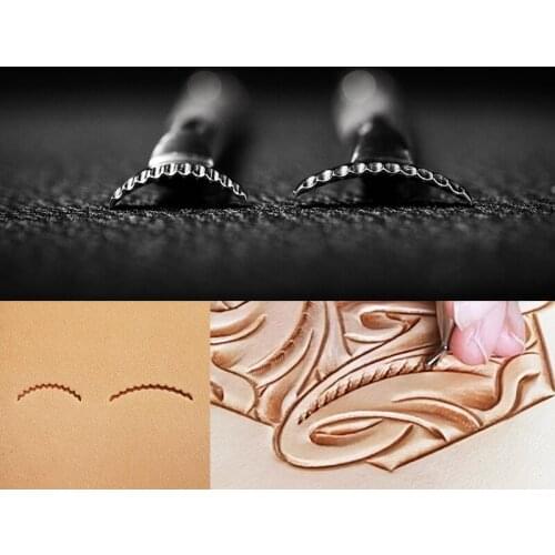 Saddle Making Tools leather craft tool Carving Embossing Leather Craft Stamps wave pattern 2 shapes