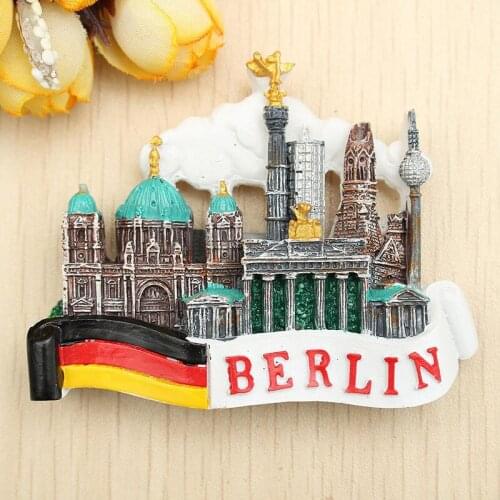 JX-LCLYL 1pc New 3D Tourist Travel Souvenir Fridge Magnet Berlin Germany Flag and Castle