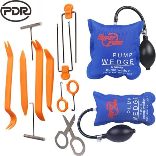 Super PDR Pump Wedge Locksmith Tools Lock Picks Open Car Door Lock Opening Tools + Car Radio Panel Removal Tools High Quality
