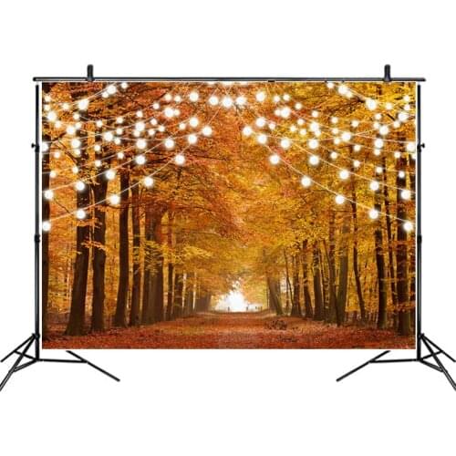 Landscape Backdrop Late Autumn Tree Scenery Party Photography Background Holiday Celebration Photo Booth Studio Decor
