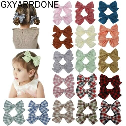 2020 Baby Summer Clothing 2Pcs/Sets Teens Big Hair Bows Knot Hair Clips Girls Kids Toddler Cotton Headband Wholesale 32 Colors