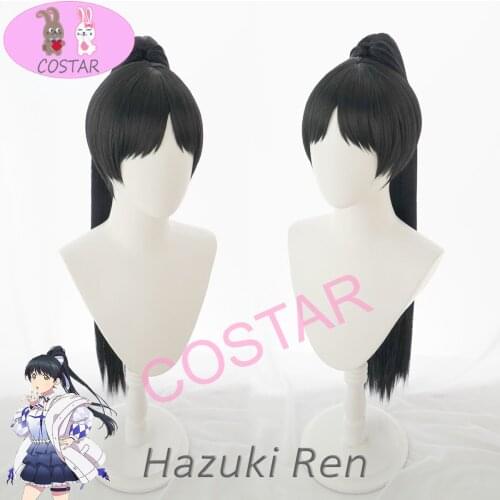 Liella! Hazuki Ren Black Cosplay Wig LoveLive!SuperStar!! Heat Resistant Synthetic Cosplay Hair Ponytail Hazuki Ren halloween