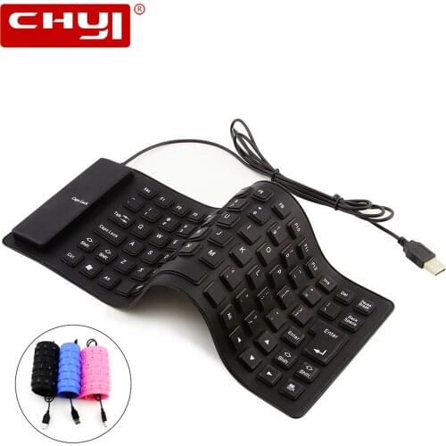 Computer Gaming Keyborad Mini Small Ultra Slim Flexible Wired Keyboard Portable Foldable PC Office Gamer Pink Keybord For Girl