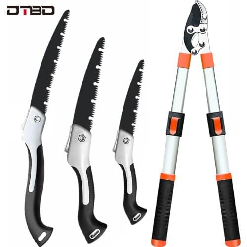 DTBD 2Pcs Heavy Pruning Shears Set Telescopic Tree Secateur Tool Fence Shear High Branch Pruning Tool Set For Garde Grass