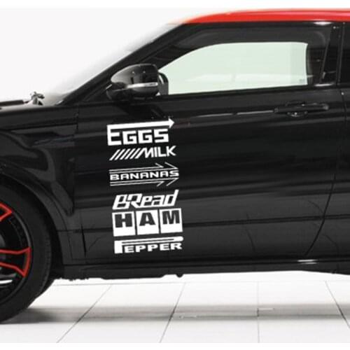 Car stickers English six-piece combination car stickers side door reflective car stickers scratch cover waterproof stickers