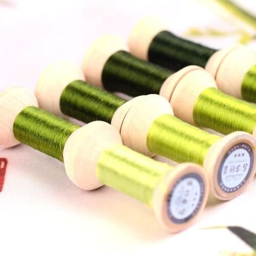 20m Light Green Suzhou DIY Common Color Silk Line Branch Manual Spiraea Embroidery thread