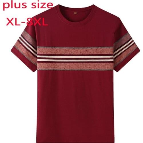 New Arrival super large O-neck high quality Summer Printed Short Sleeve Knitted Fashion Cotton Men T Shirt Plus Size 2XL-8XL