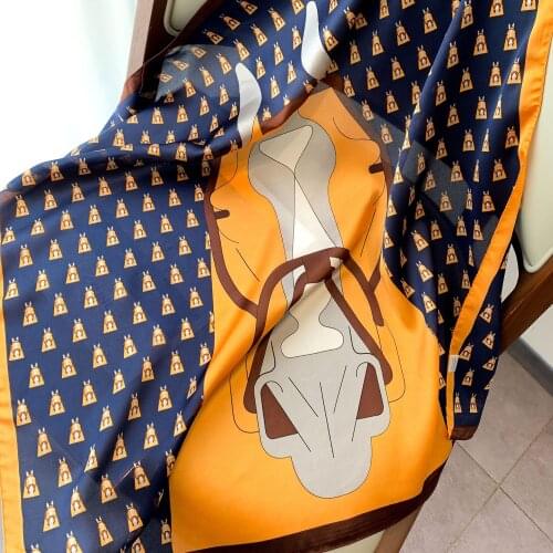 New fashion sense small square scarf female Horse printed multifunctional Decorative scarf summer sunscreen scarf Headband tyin