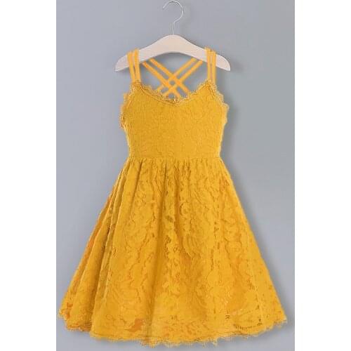 Girls Princess Sling Pink Dress For Children Wedding Party Elegant Clothes Kid Summer Sleeveless Lace Flower Embroidery Sundress