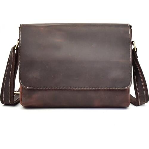 New Shoulder Bags Genuine Leather Men Briefcase Luxury Real Cow Leather Mens Messenger Bag Male Laptop Bag Business For Macbook