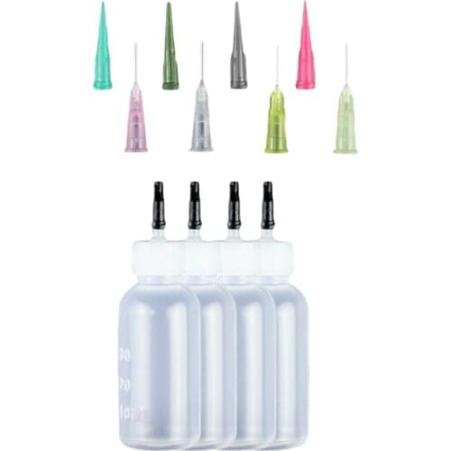 Empty Ink Oil Syringe Bottles Precision Paint Dropper Dispensing Needle Tips Set