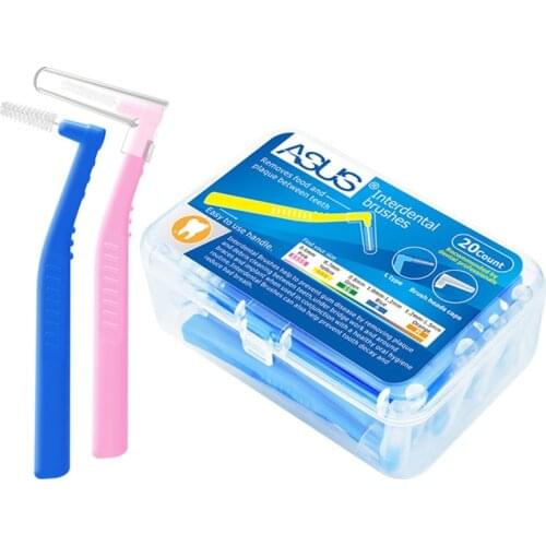 20Pcs Interdental Brush Curved Interdental Brush Cleaning Tooth Socket Toothbrush Correction Tooth Gap Cleaning Brush