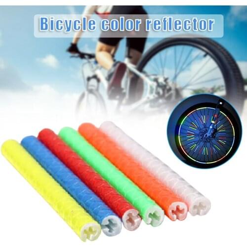Bike Spoke Reflector 12Pcs Bicycle Wheel Spoke Reflector Reflective Mount Clip Tube Warning Strip Waterproof XR-Hot
