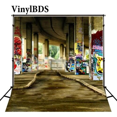 VinylBDS Photo Backdrops Pavement Trees Photography Backdrops Newborn Graffiti Column Photo Backdrops Background