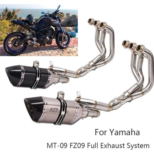 For Yamaha MT-09 FZ09 XSR900 Exhaust System Motorcycle Header Mid Link Pipe Slip On 51mm Mufflers Removable DB Killer Escape 370