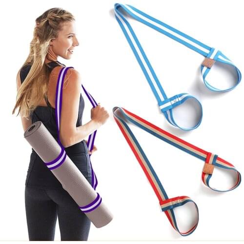 High quality Adjustable Yoga Mat Strap Belt Sports Sling Shoulder Carry Belt Exercise Stretch Fitness Elastic Yoga Mat Strap